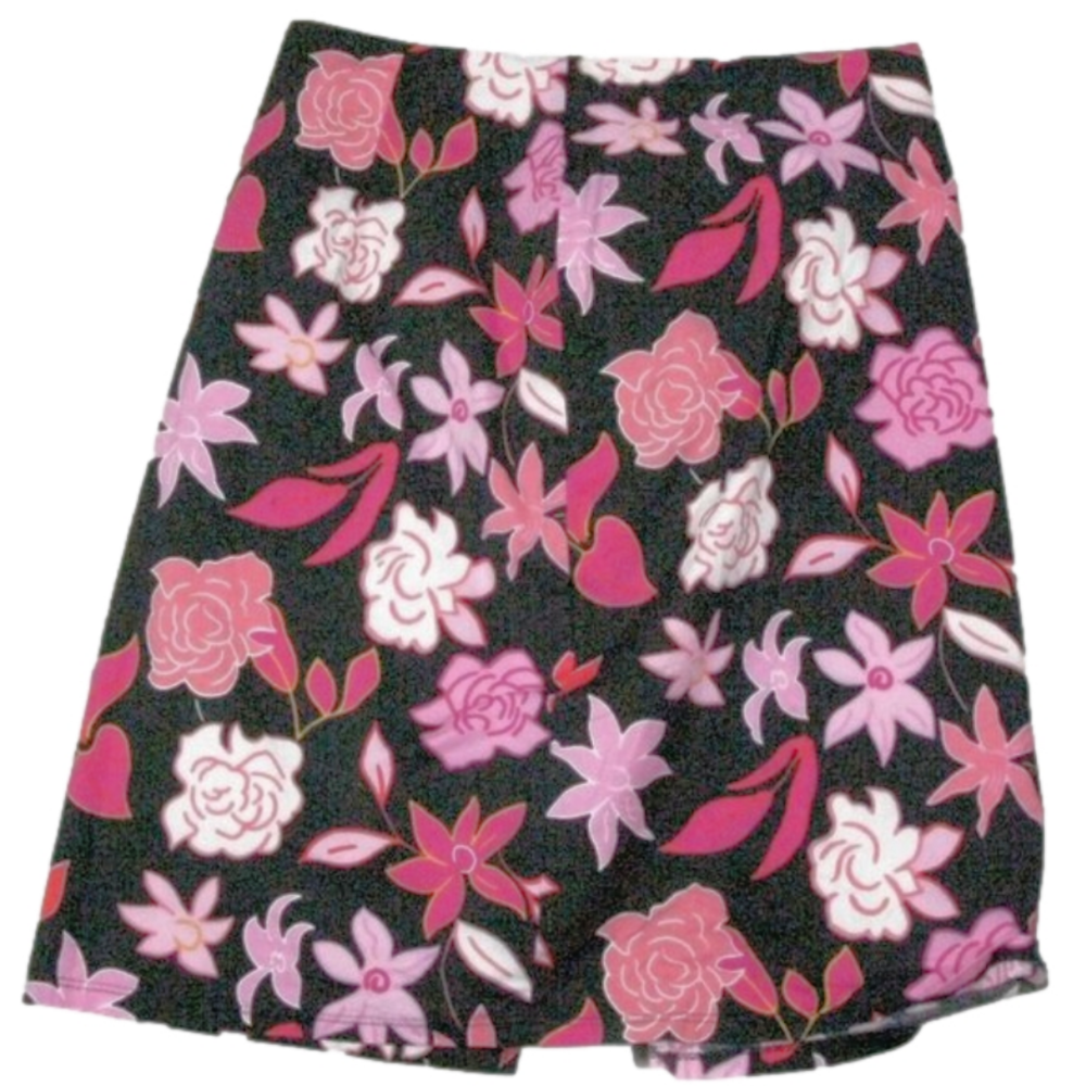 Lord & Taylor Pink/Peach Floral Skirt Size 4